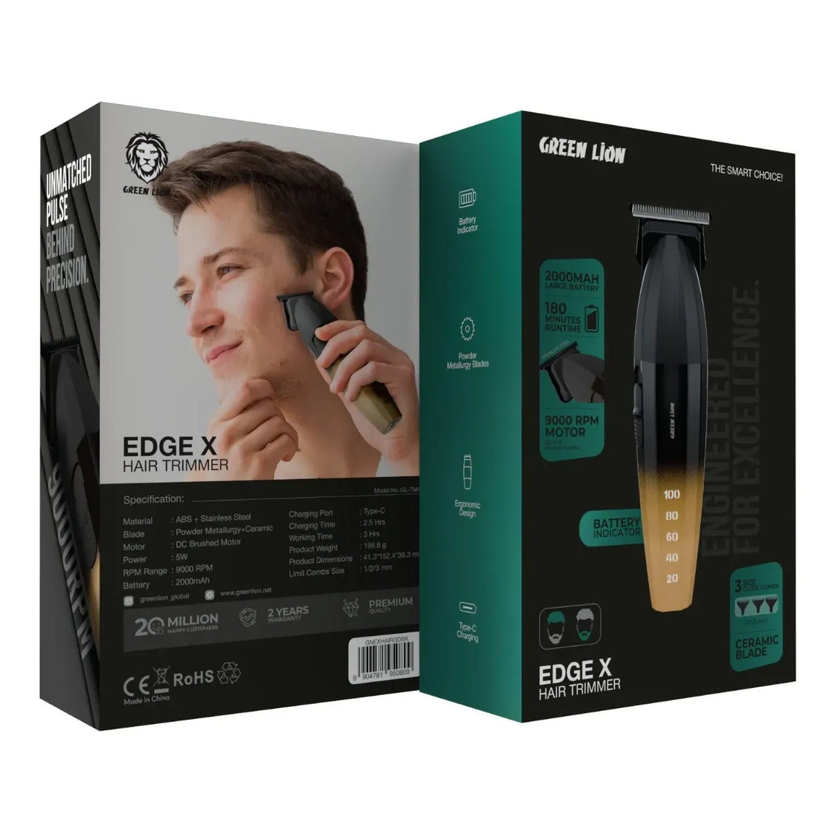 Green Lion Edge X Hair Trimmer Gold Black – image 6