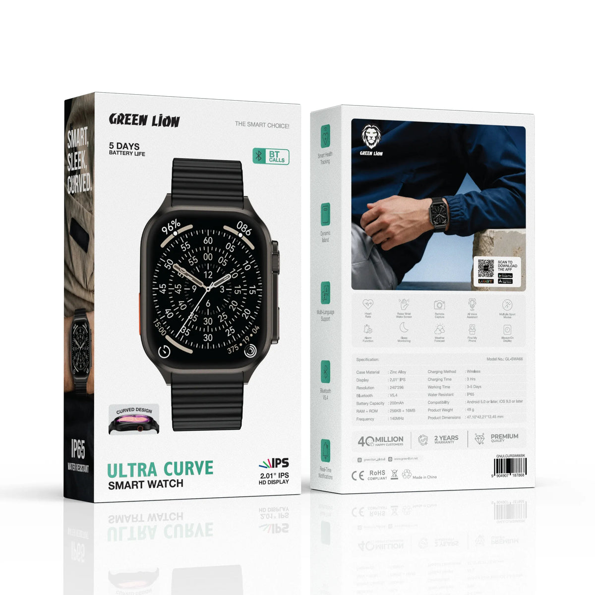 Green Lion Ultra Curve Smart Watch - Black – image 4