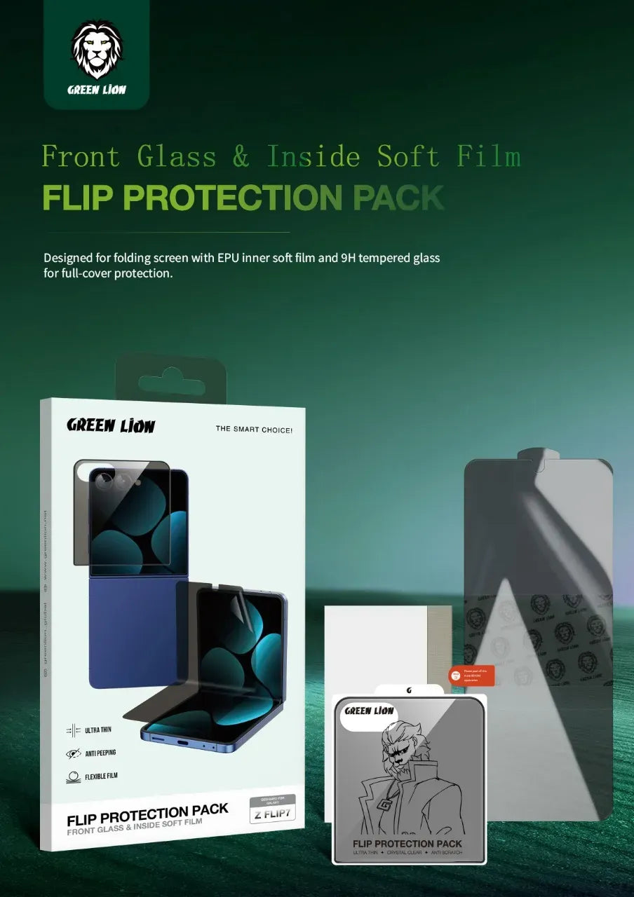 Green Lion Flip Protection Pack for Z Flip 7 Privacy – image 5