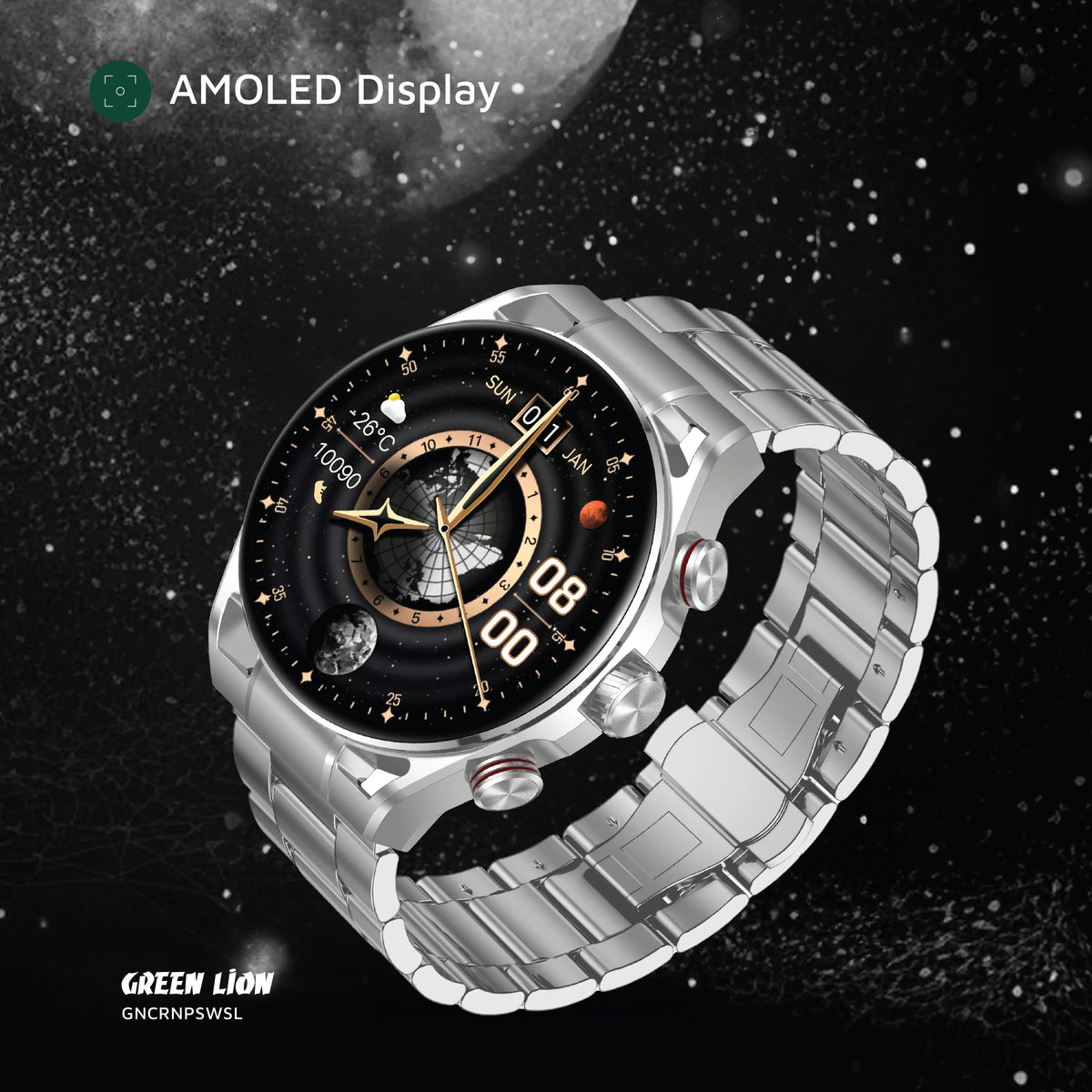 Green Lion Chrono Pro Smart Watch - Silver – image 7