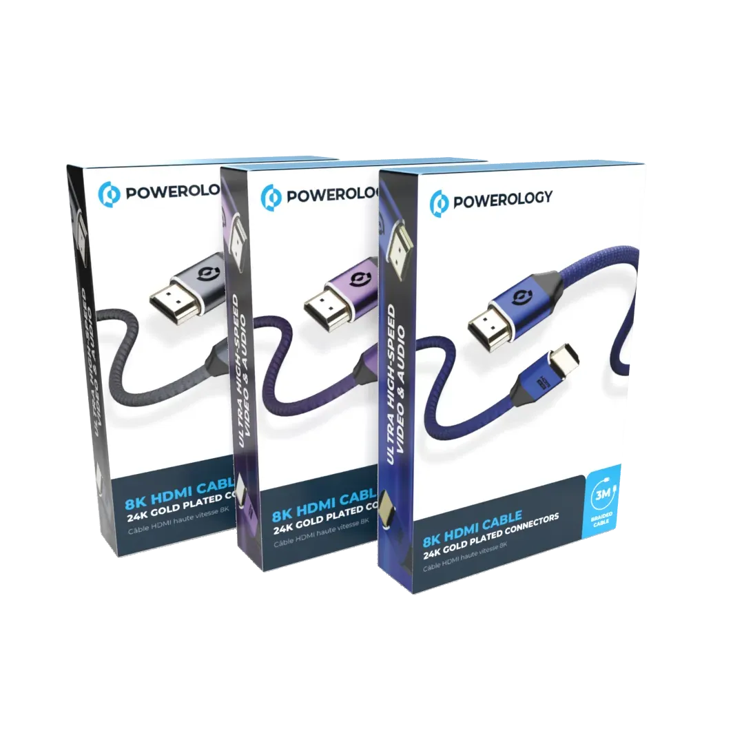 Powerology 8 KHDMI Braided Cable 3 M - Gray – image 2