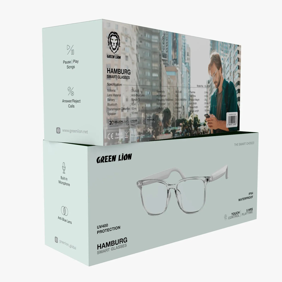 Green Lion Hamburg Smart Glasses White – image 2
