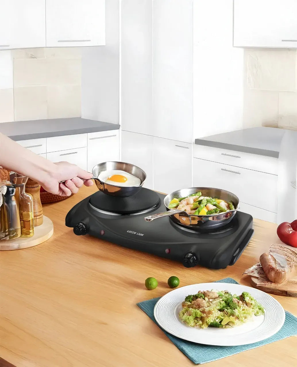 Green Lion Electric Stove Double Hot Plate Black – image 9