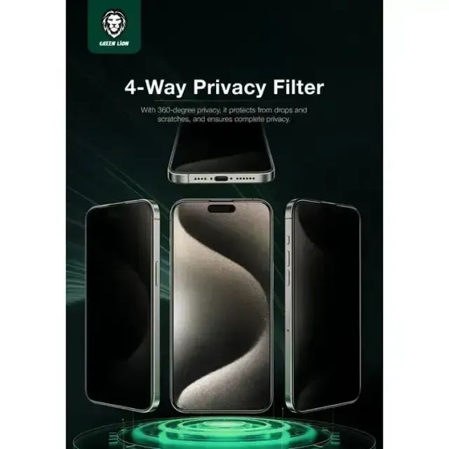 Green Lion ANTHONY 360° Privacy Screen Protector 4-Way Anti-Peeping Glass - Black Edge/Privacy – image 7