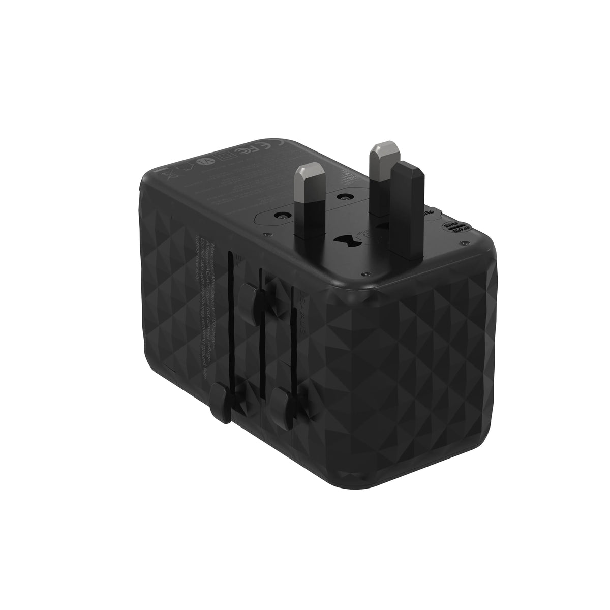 Powerology Universal Adapter 140w X2 Type C Port and X2 USB A 15w Port Black – image 7