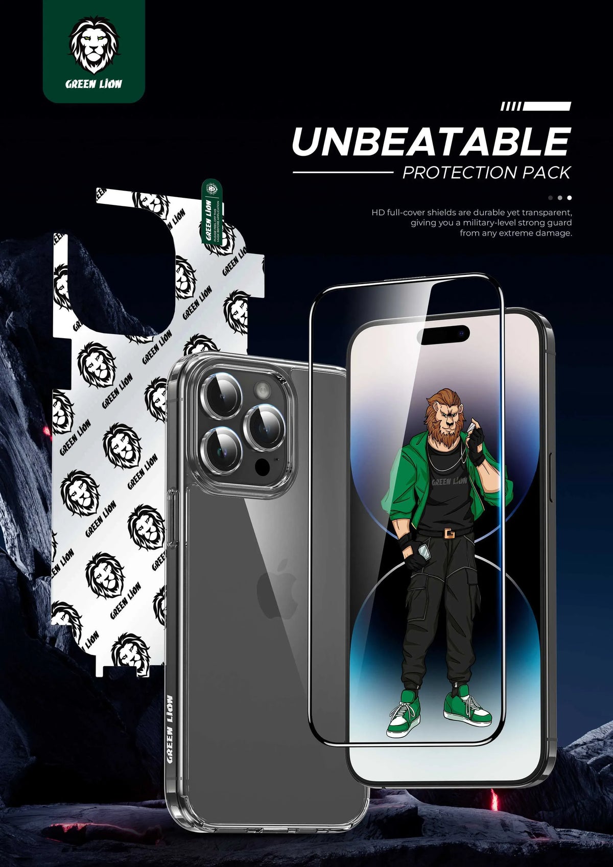 Green Lion 4 In 1 Defender Pack - Transparent – image 3