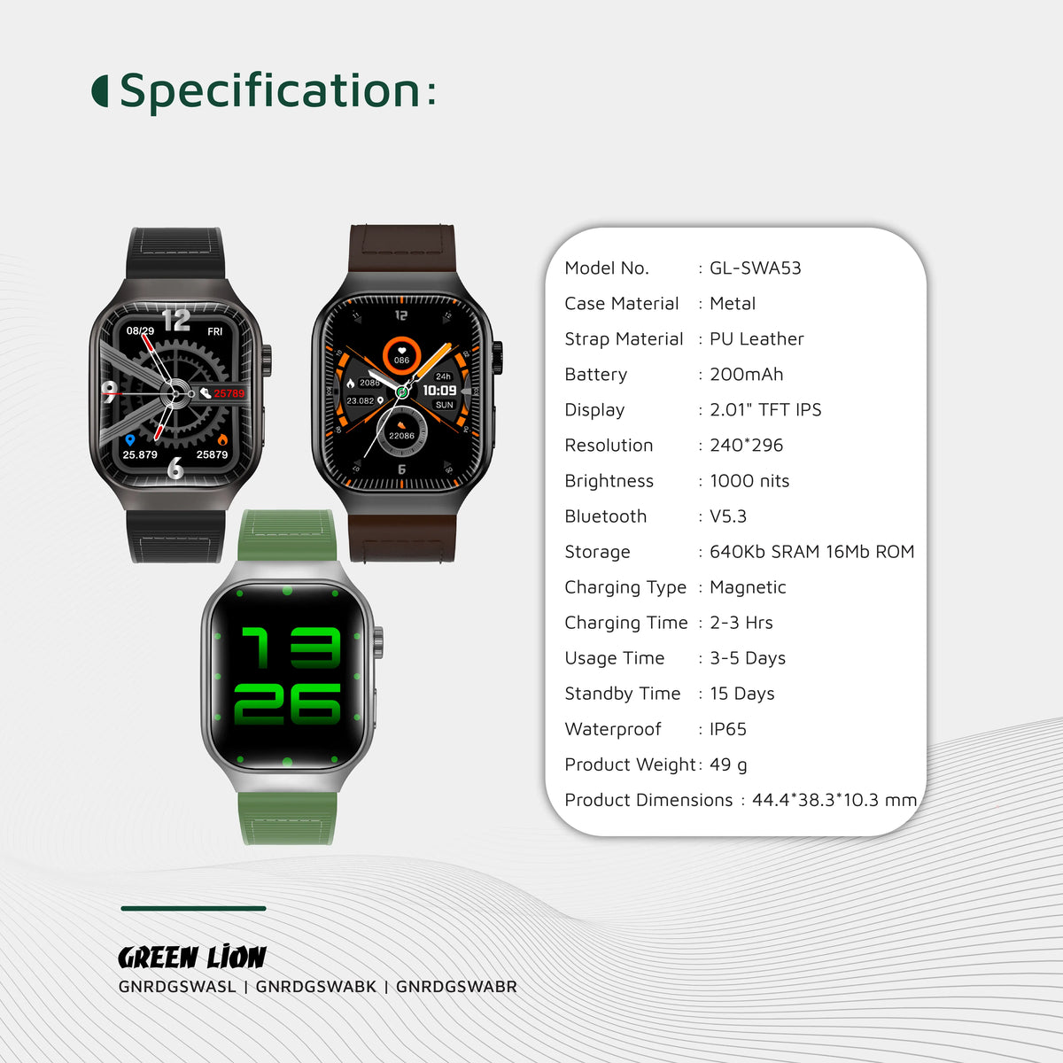 Green Lion Ridge Smart Watch - Silver&Green – image 9