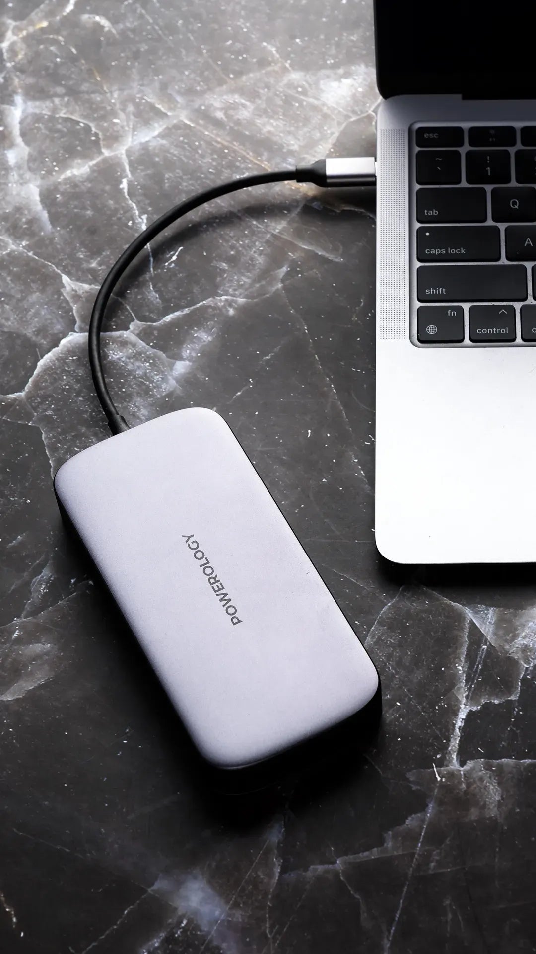 Powerology 512gb USB C Hub Ssd Drive All in One Connectivity Storage PD 100w Gray – image 9