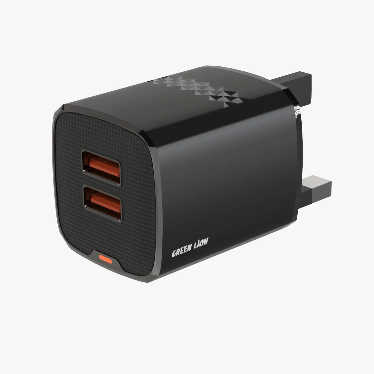 Green Lion Dual Port Wall Charger UKPlug 2 USB-A Port USB-Ato Lightning 1 m Cable - Black – image 4