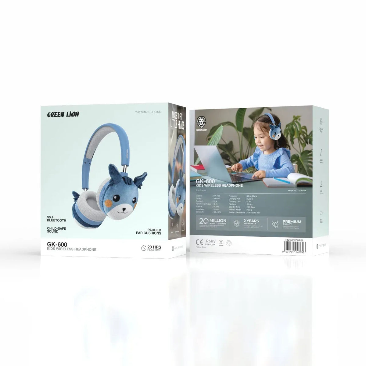 Green Lion GK-600 Kids Wireless Headphone - Blue – image 3