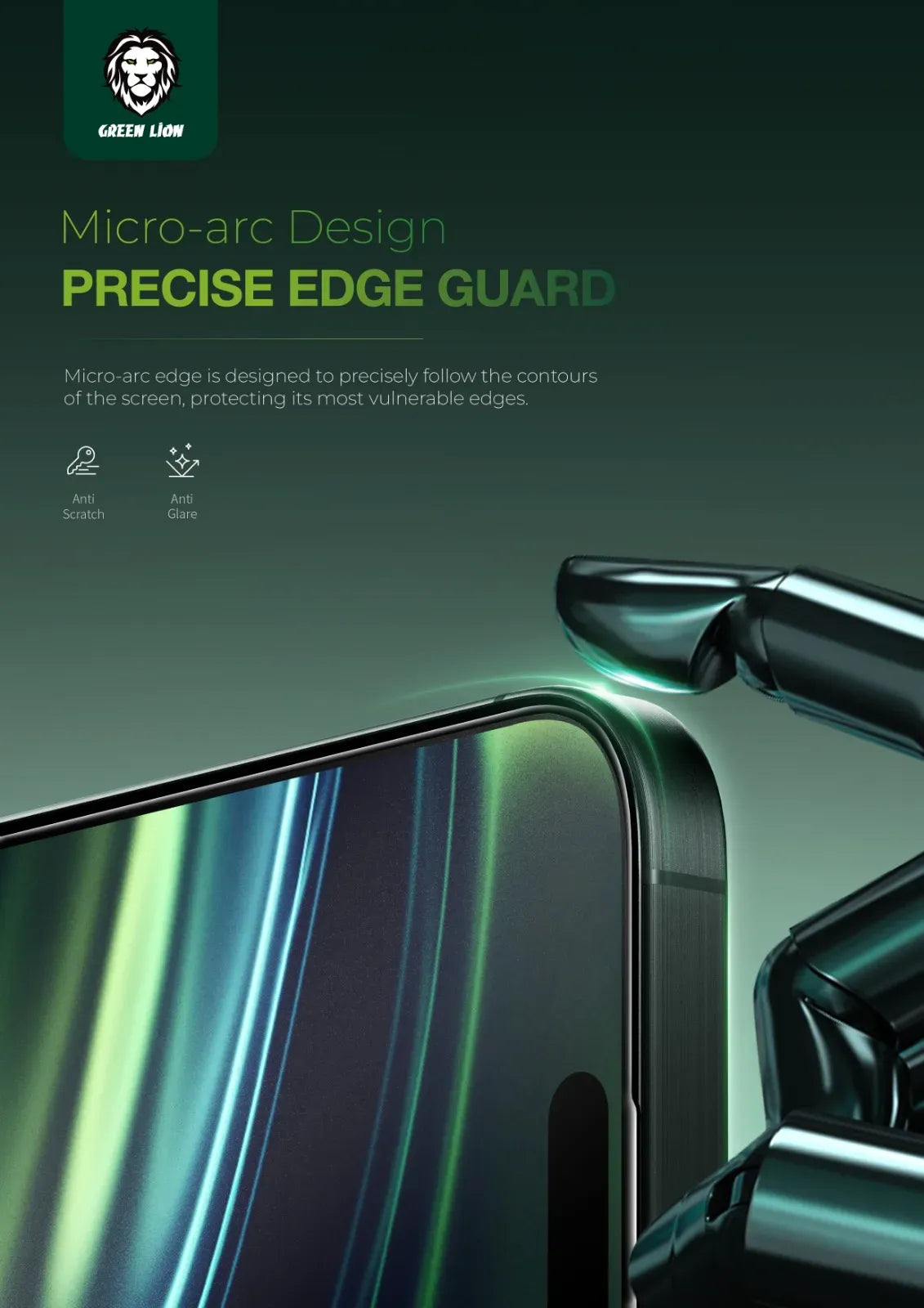 Green Lion 3 DSilicone Plus Screen Protector - Black Edge/Privacy – image 3