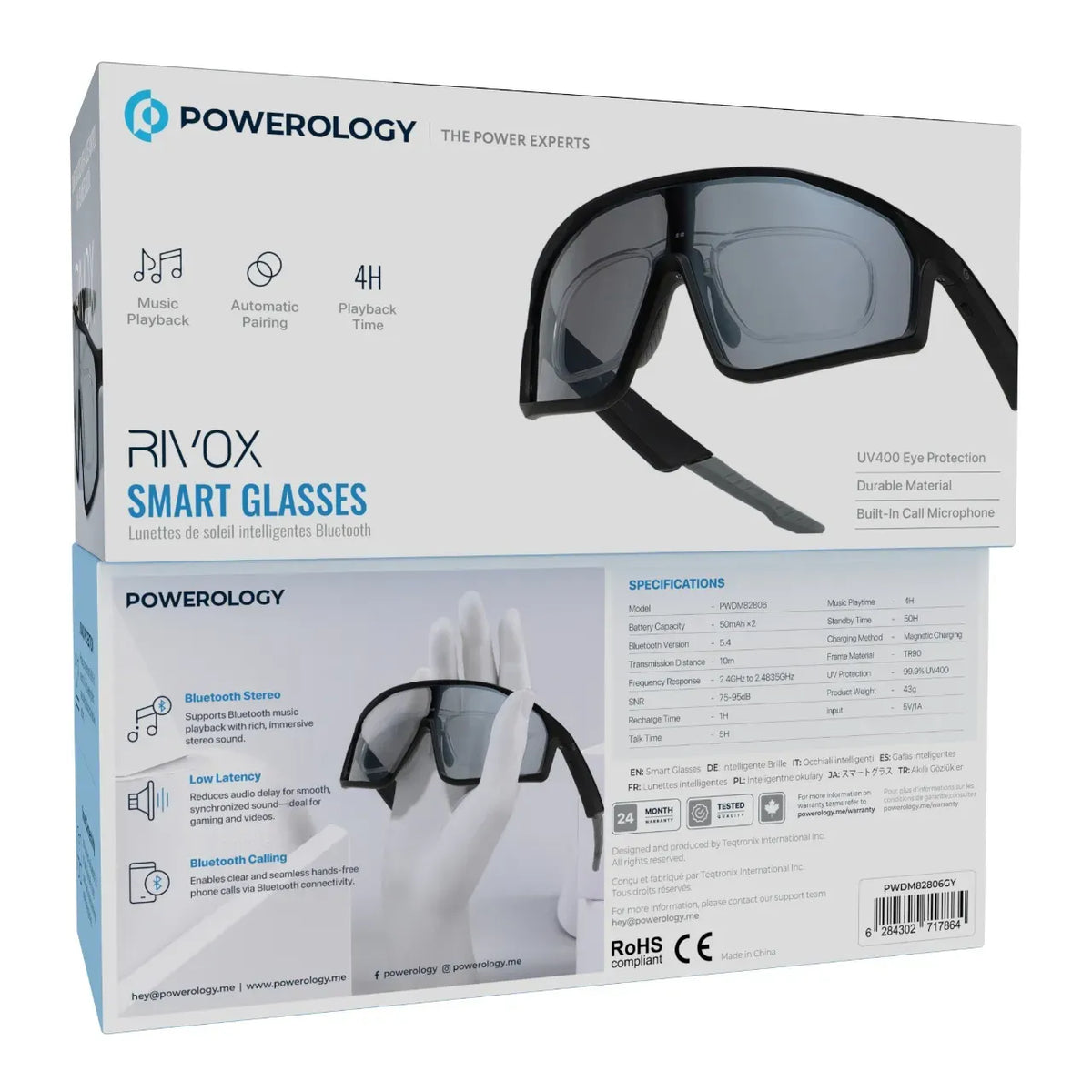 Powerology Rivox Smart Glasses Gray – image 3