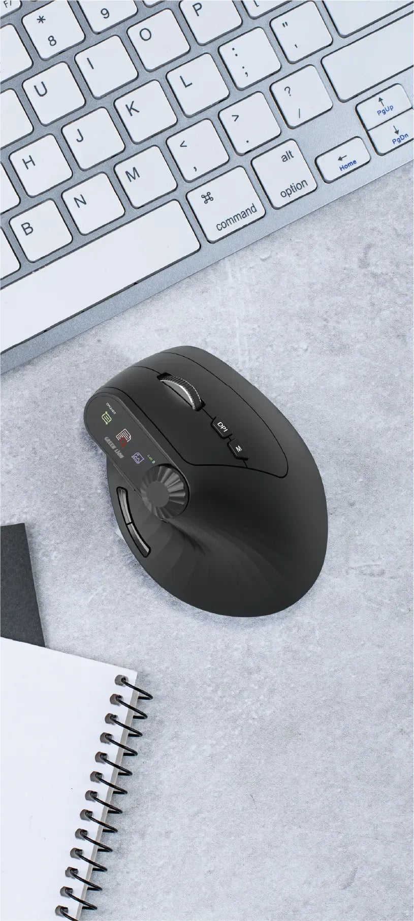 Green Lion Smart OLED Vertical Mouse Black – image 5