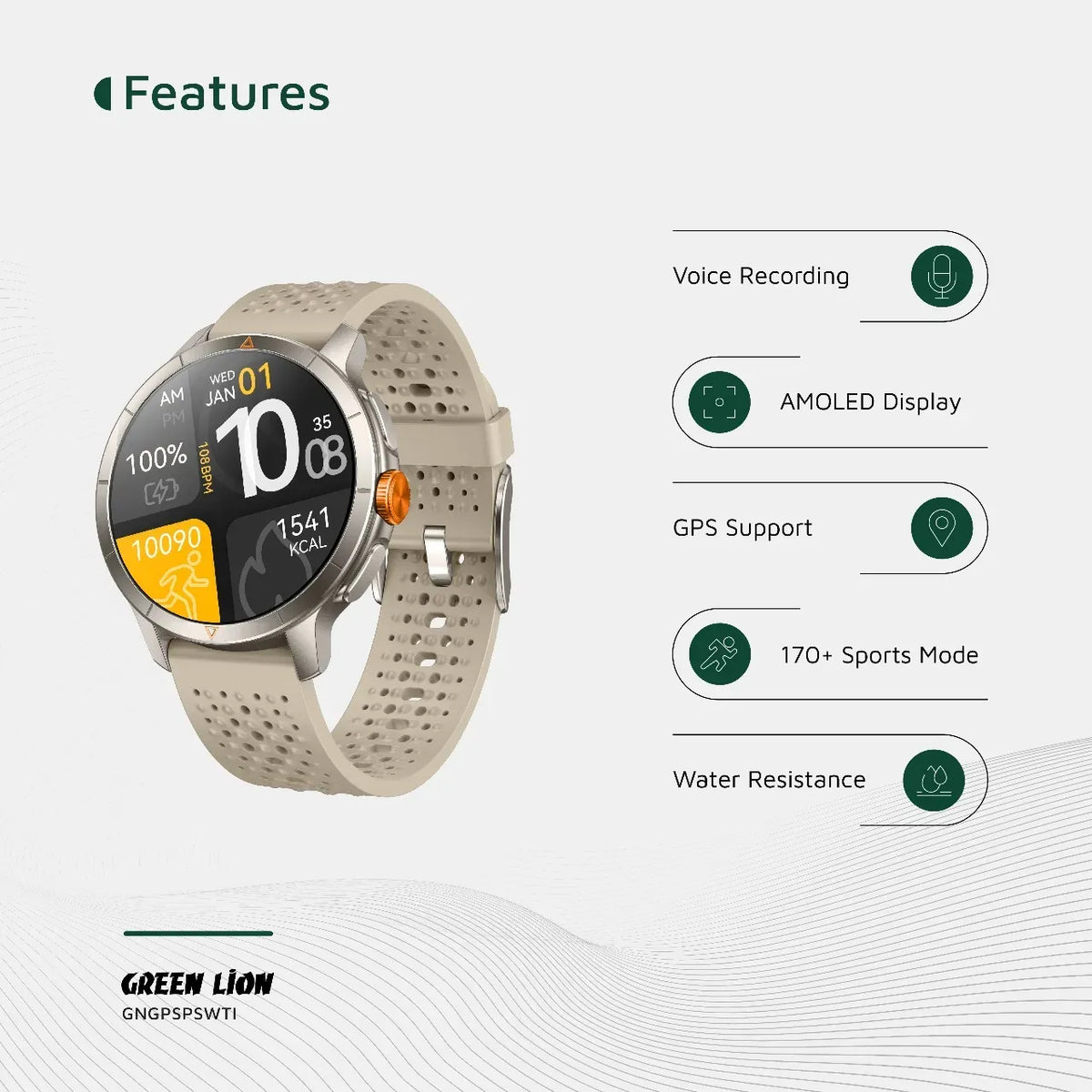 Green Lion GPSPro Smart Watch - Black – image 7
