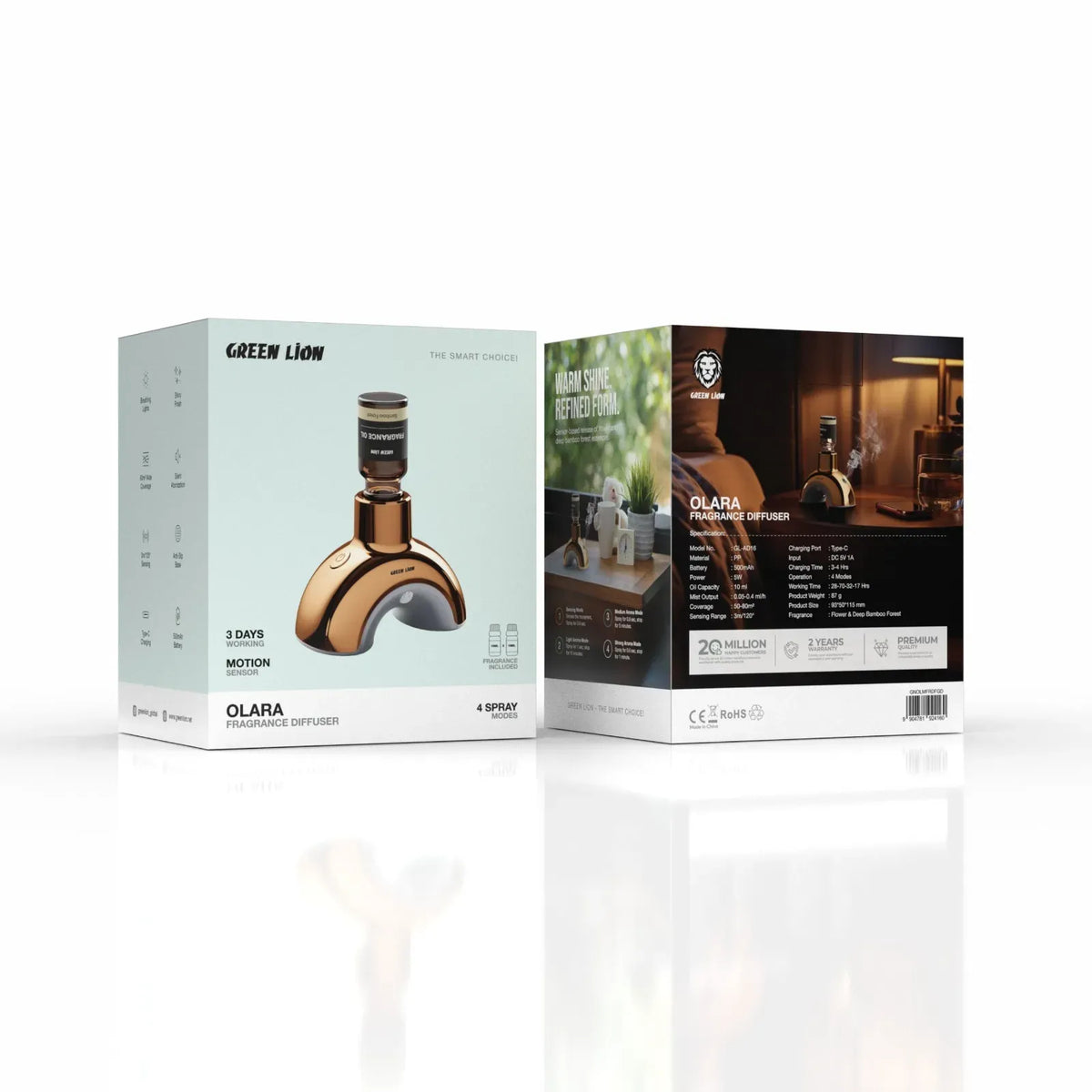 Green Lion Olara Fragrance Diffuser Gold – image 2
