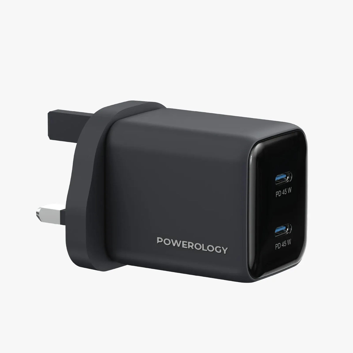 Powerology Volt-X 45 W Dual-Port Ga N Wall Charger Chargeur Mini Ga N 45 W - Black – image 5