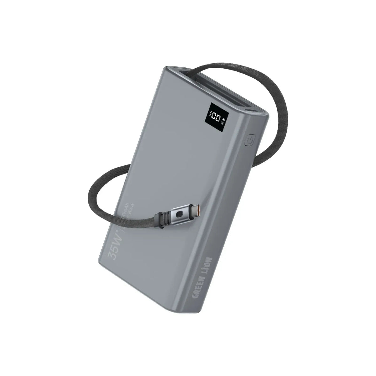 Green Lion Retractable Power Bank 35 W 10000 m Ah - Grey – image 2