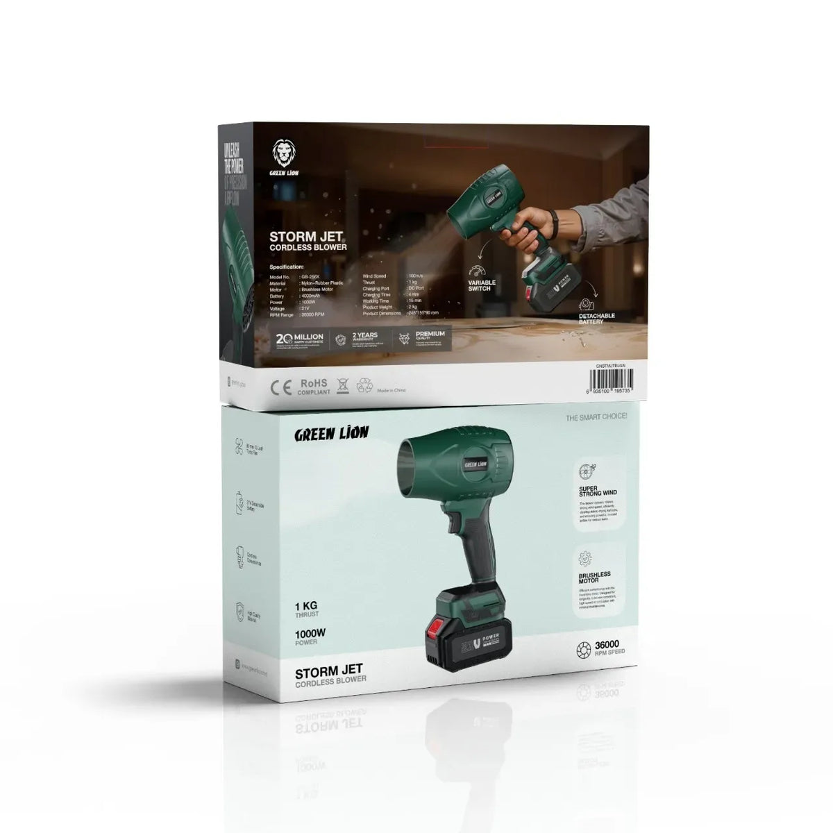 Green Lion Storm Jet Cordless Blower Green – image 4