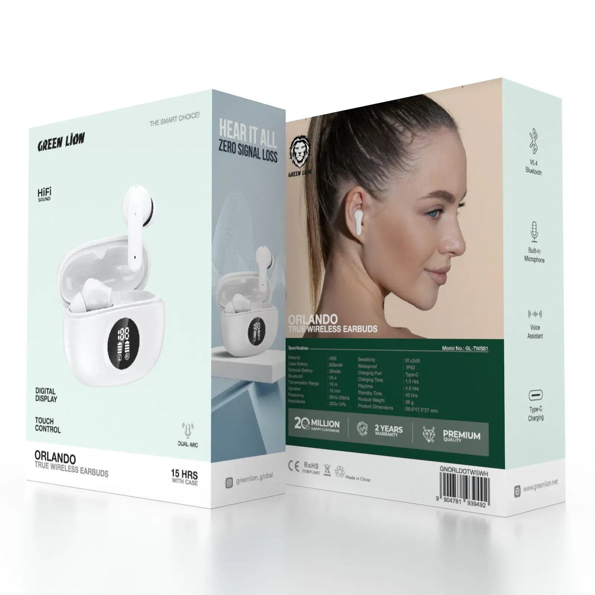 Green Lion Orlando True Wireless Earbuds - White – image 2