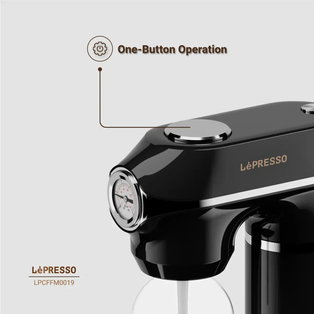 LePresso Carbonator Instant Sparkling Water with Pressure Gauge Efficient Carbonation Black – image 2