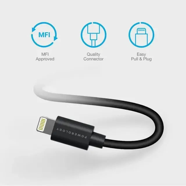 Powerology USB A to Lightning Cable 3m Black – image 8