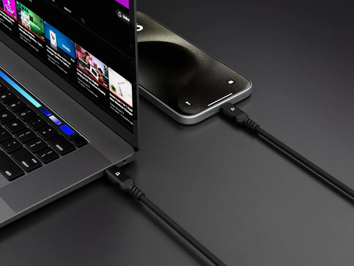 Powerology Power Sync Weave USB-C to USB-C PD 60 W 1.2 MCable - Black