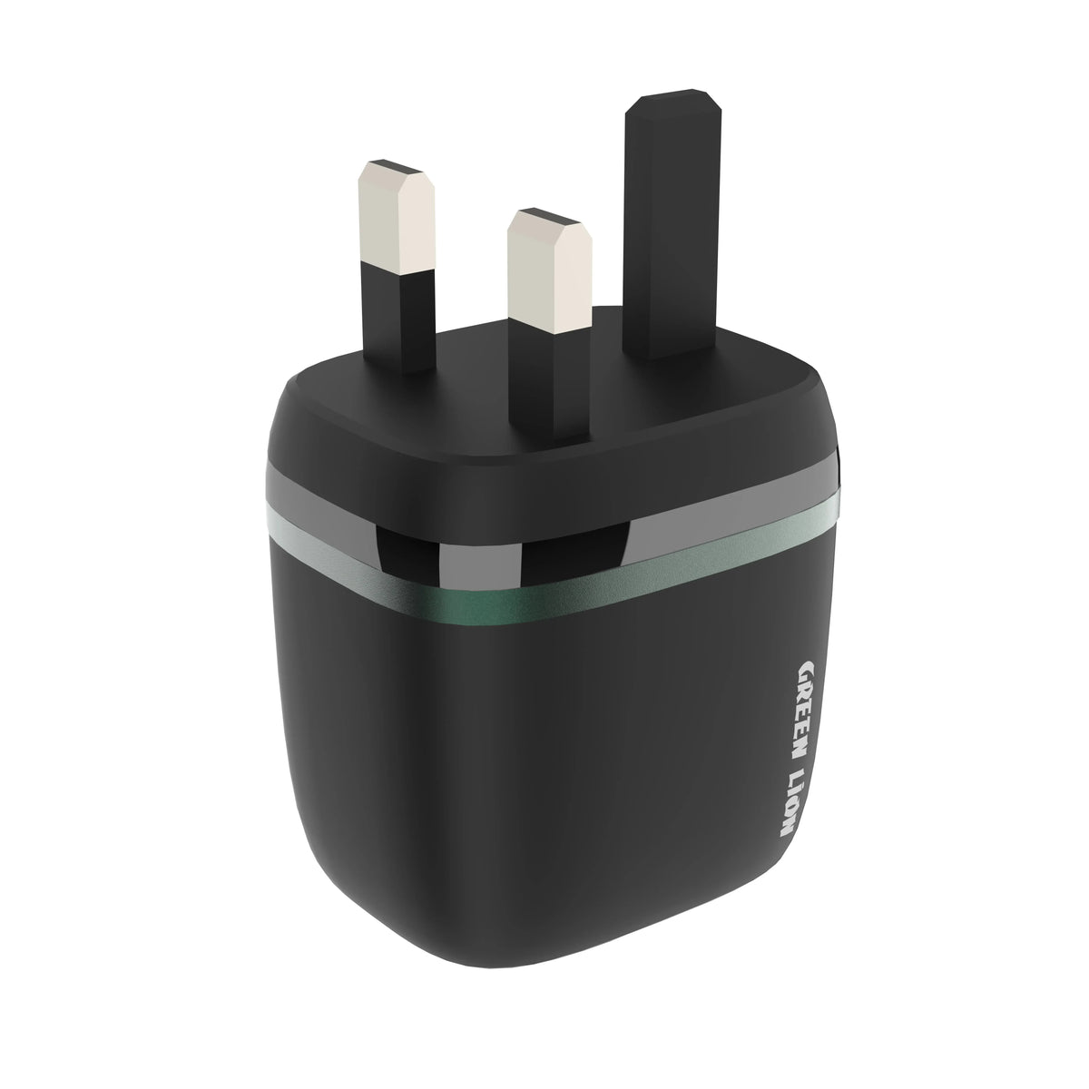 Green Lion Dual USB 12 W Wall Charger With USB-ATo USB-C 1 MCable UK - Black – image 2