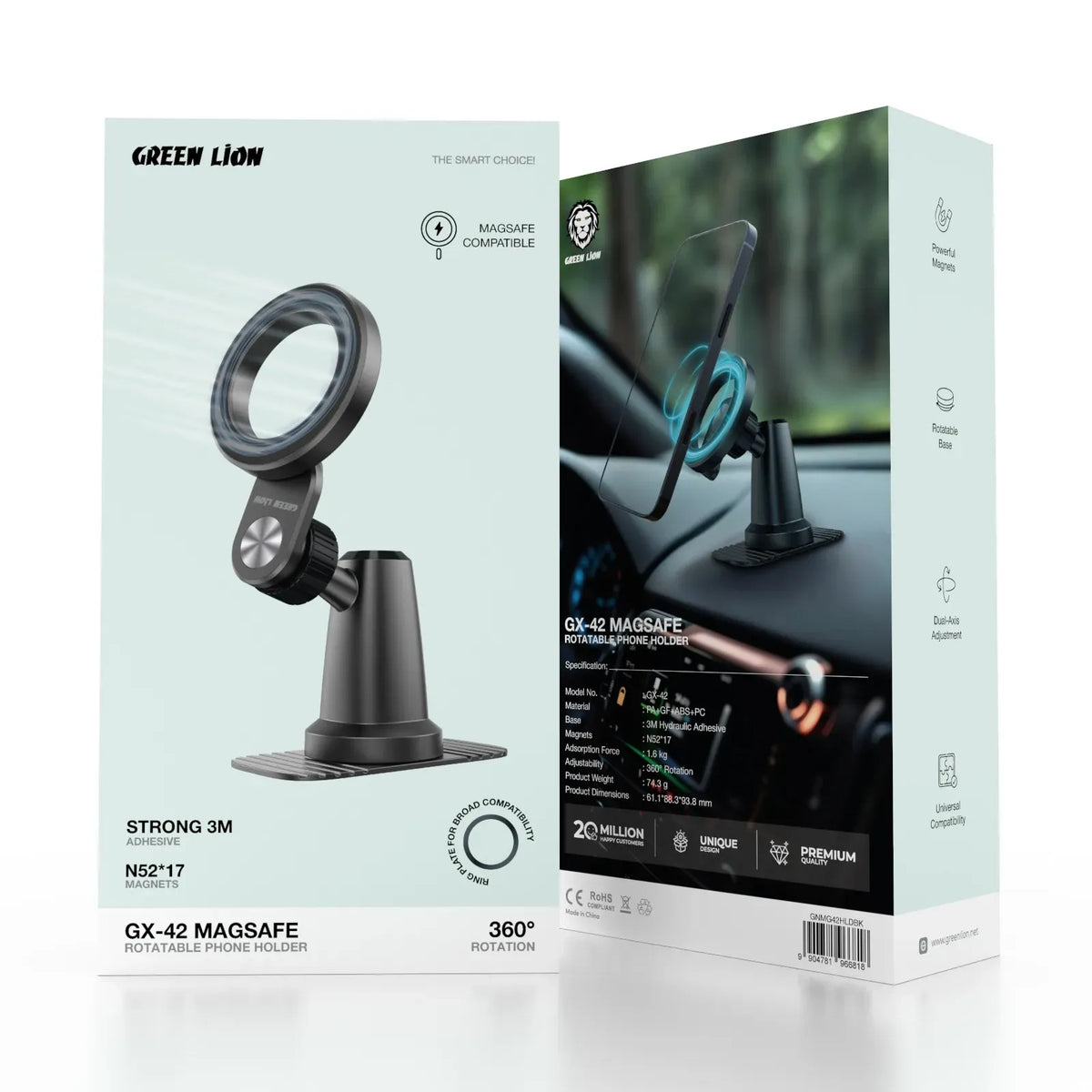 Green Lion Gx 42 MagSafe Rotatable Phone Holder Black – image 9