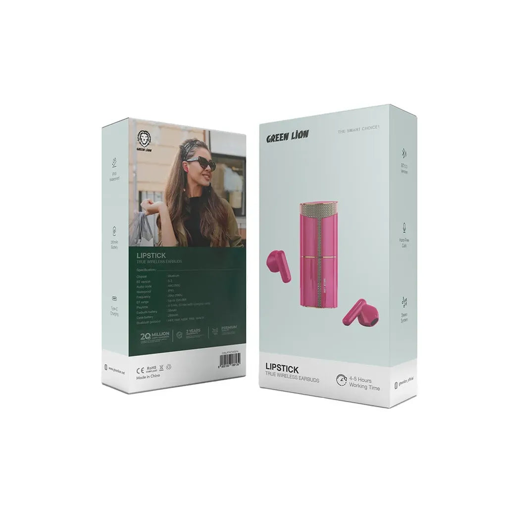 Green Lion Lipstick True Wireless Earbuds - Pink – image 2