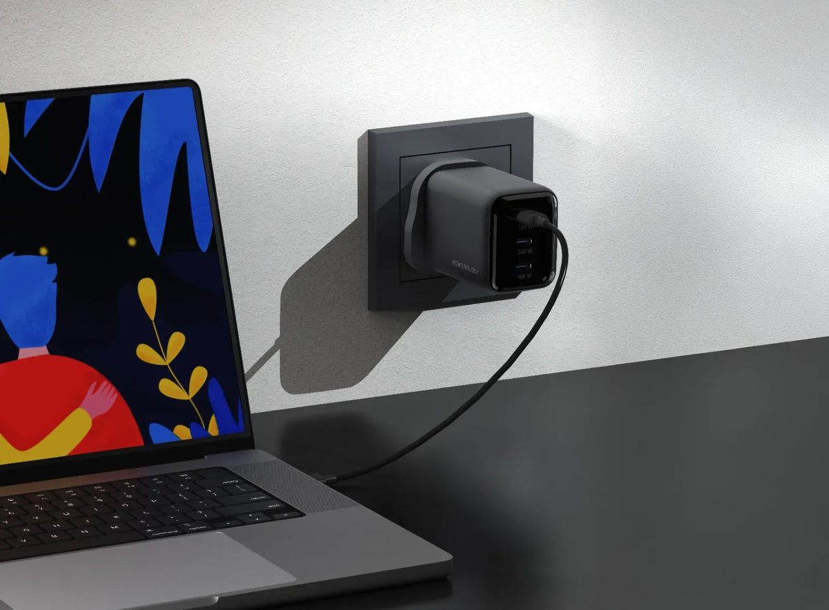 Powerology Volt X 100w Multi Port Gan Wall Charger Black – image 3
