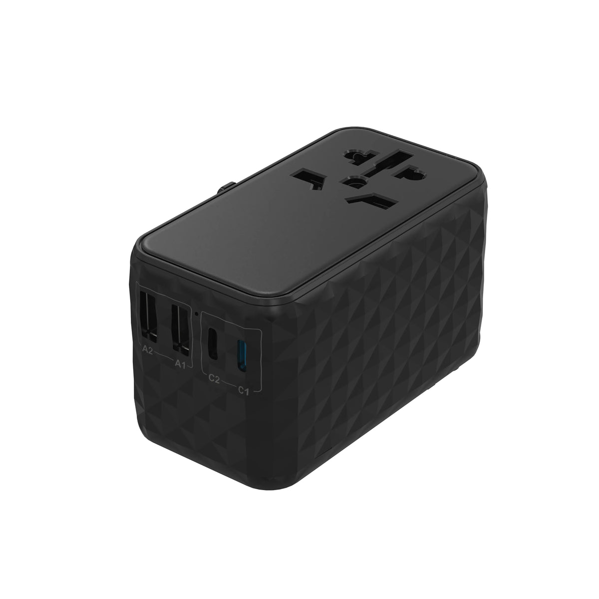 Powerology Universal Adapter 140w X2 Type C Port and X2 USB A 15w Port Black – image 6