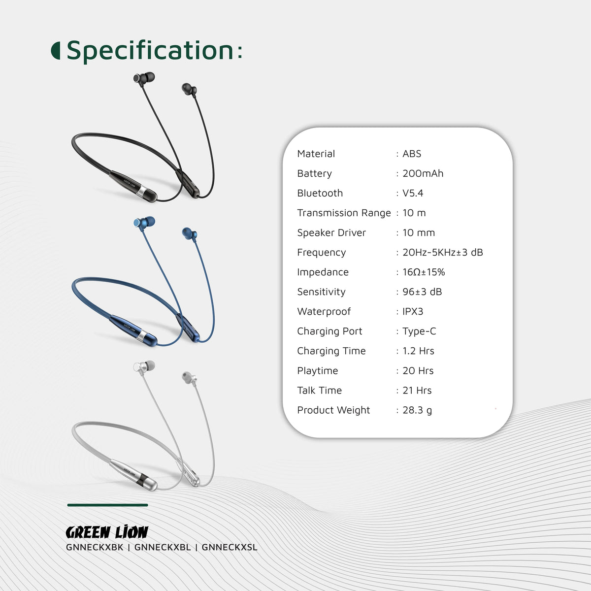Green Lion Neck XWireless Neckband - Blue – image 6