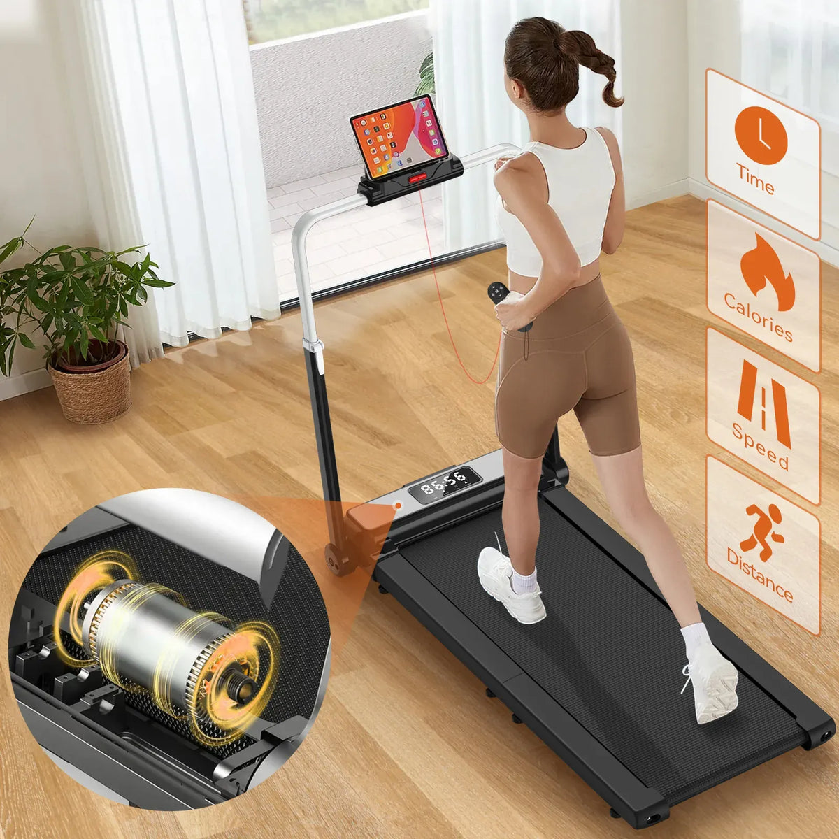 Powerology Folding Design Walking and Running Pad Black – image 10