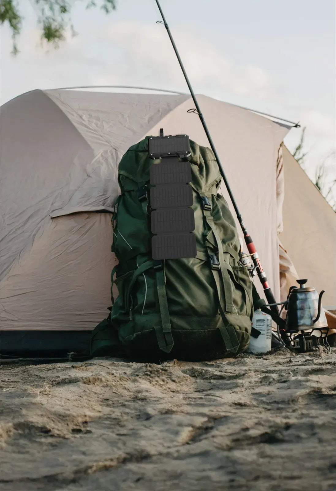 Green Lion Solar 5-Panel 20000 m Ah Power Bank PD 20 W - Black