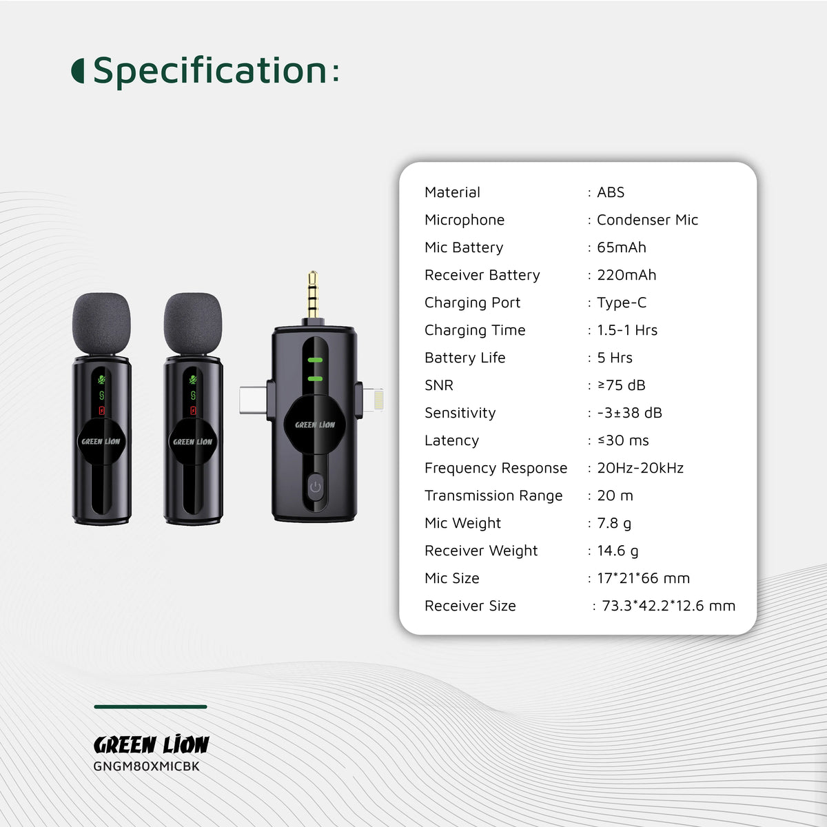 Green Lion Gm 80x Microphone 3 in 1 Black – image 9