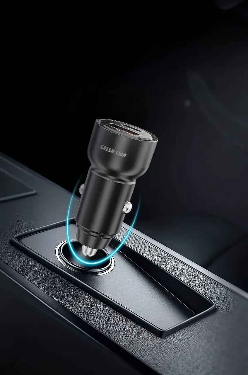 Green Lion Road Volt Car Charger PD+QC 60 WCto L 1 m Cable - Black – image 2
