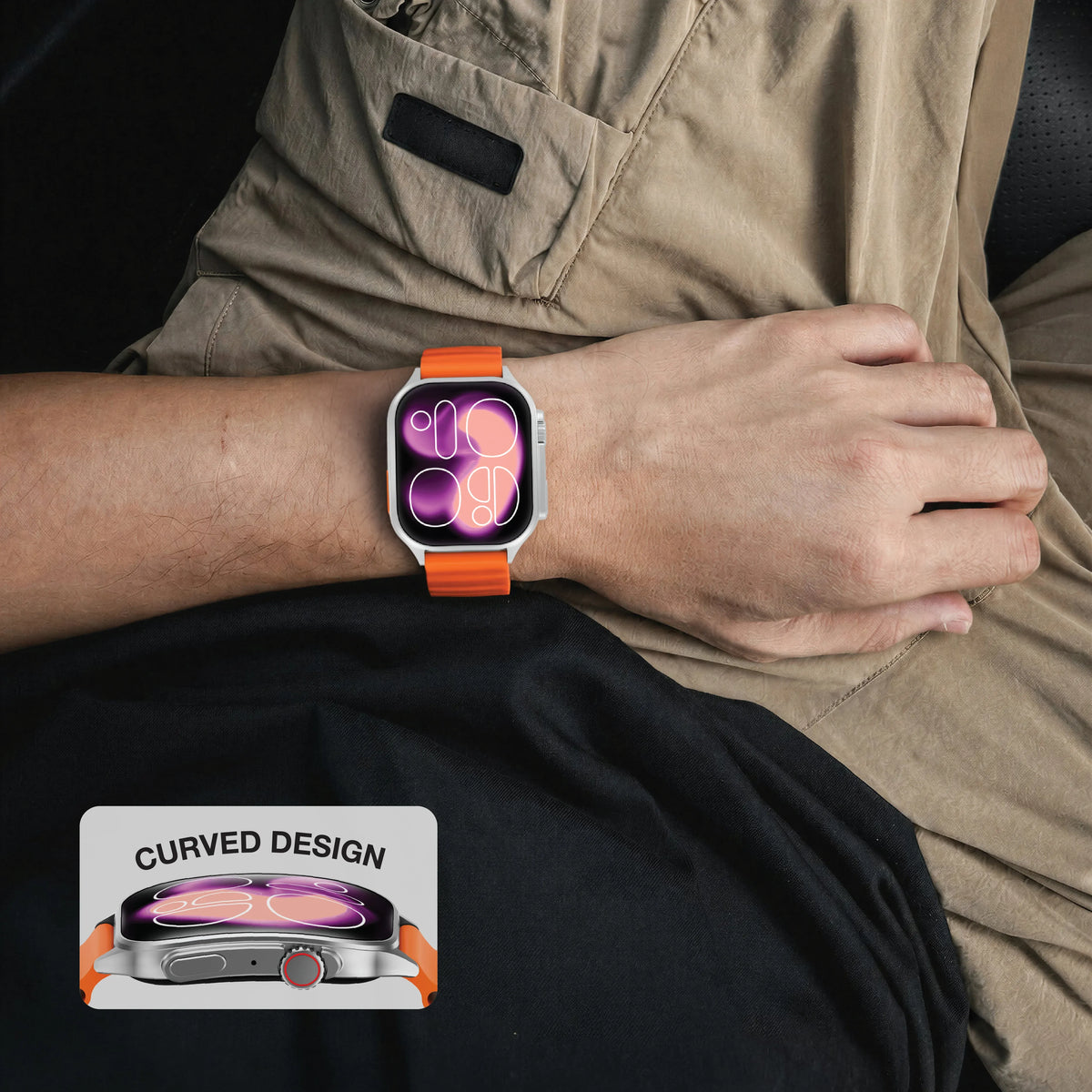 Green Lion Ultra Curve Smart Watch - Silver – image 3