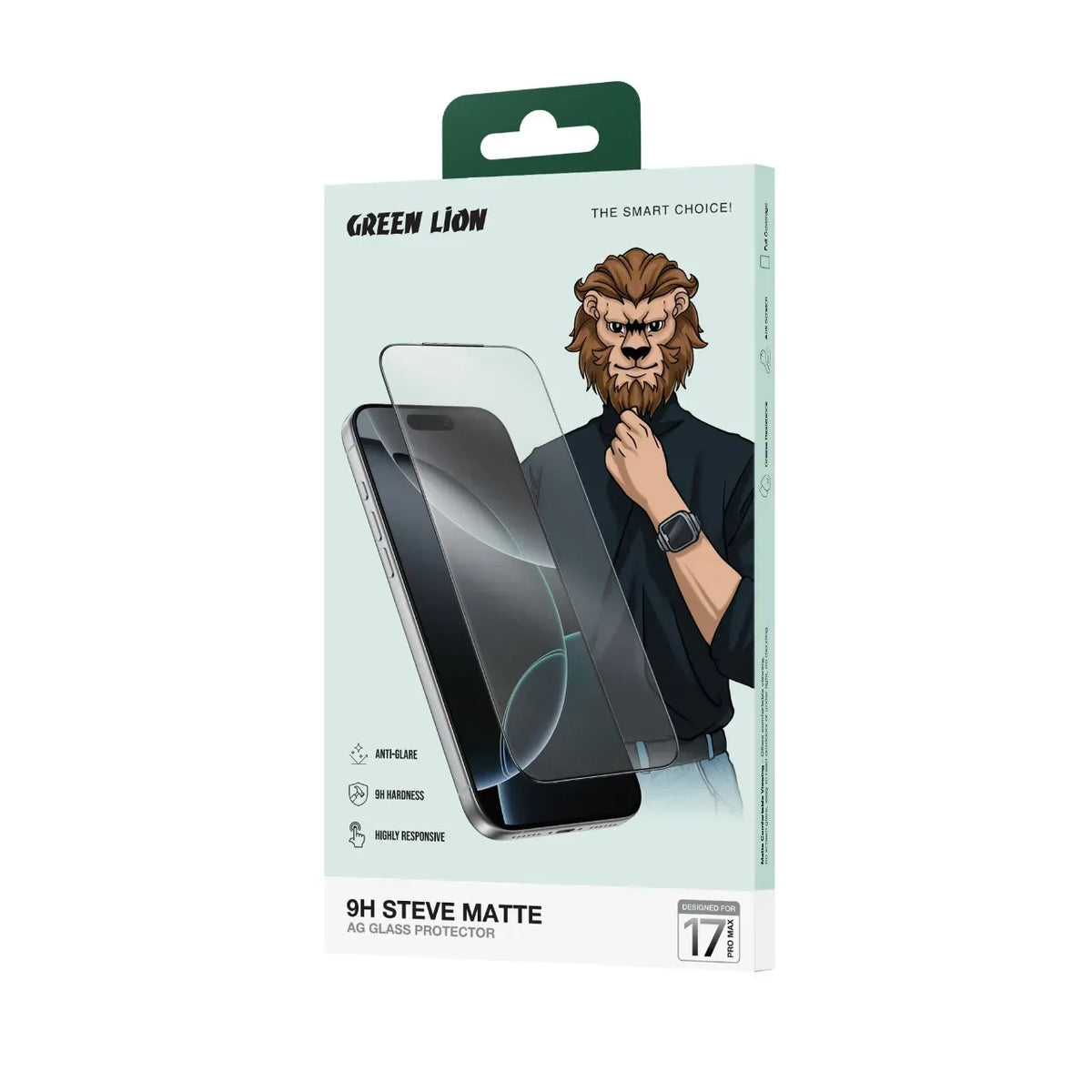 Green Lion 9 HSteve Matte AGGlass Protector - Black Edge/Clear – image 14