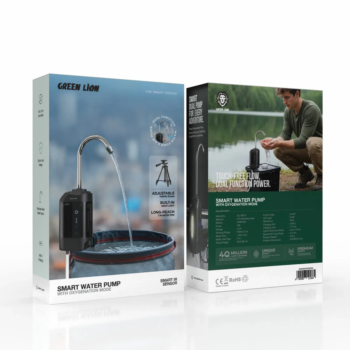 Green Lion Smart Water Pump with Oxygenation Mode Black – image 2