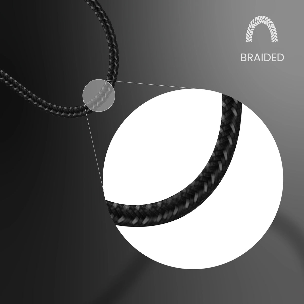 Powerology Braided Type C to Aux 3 5mm Cable 1 2m Black – image 1