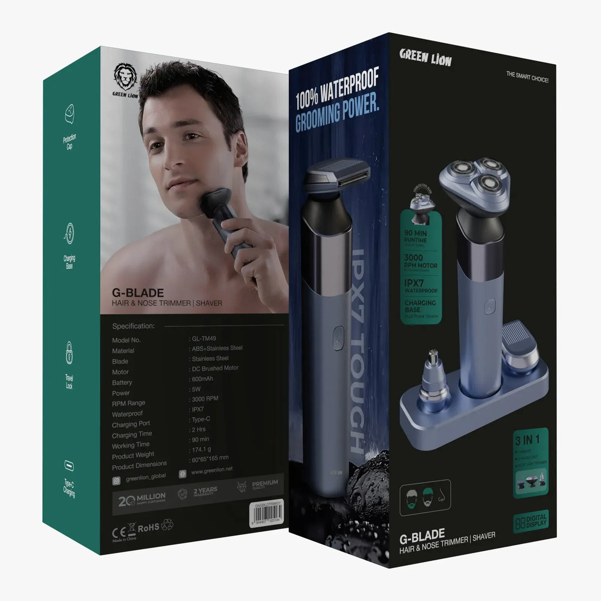 Green Lion G Blade Hair Nose Trimmer Shaver Gray – image 12