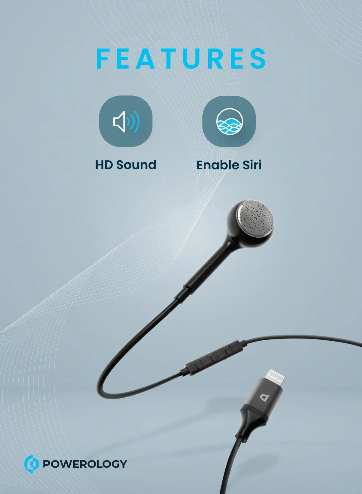 Powerology Mono Earphone Lightning Connector - Black – image 4
