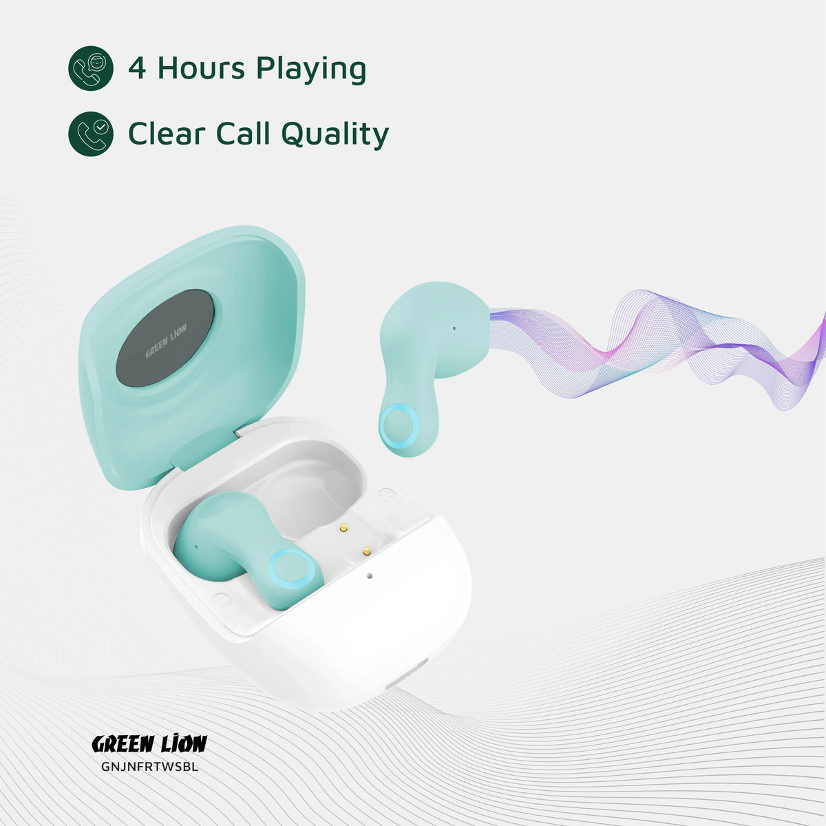 Green Lion Jenifer True Wireless Earbuds TWS - Sky Blue – image 13