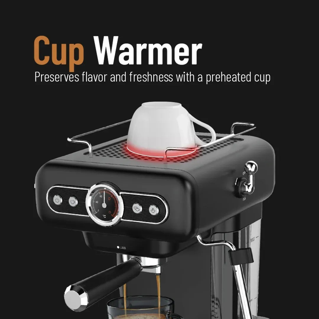 LePresso Retro Espresso Machine Boiler Gauge And Milk Steamer - Black – image 18