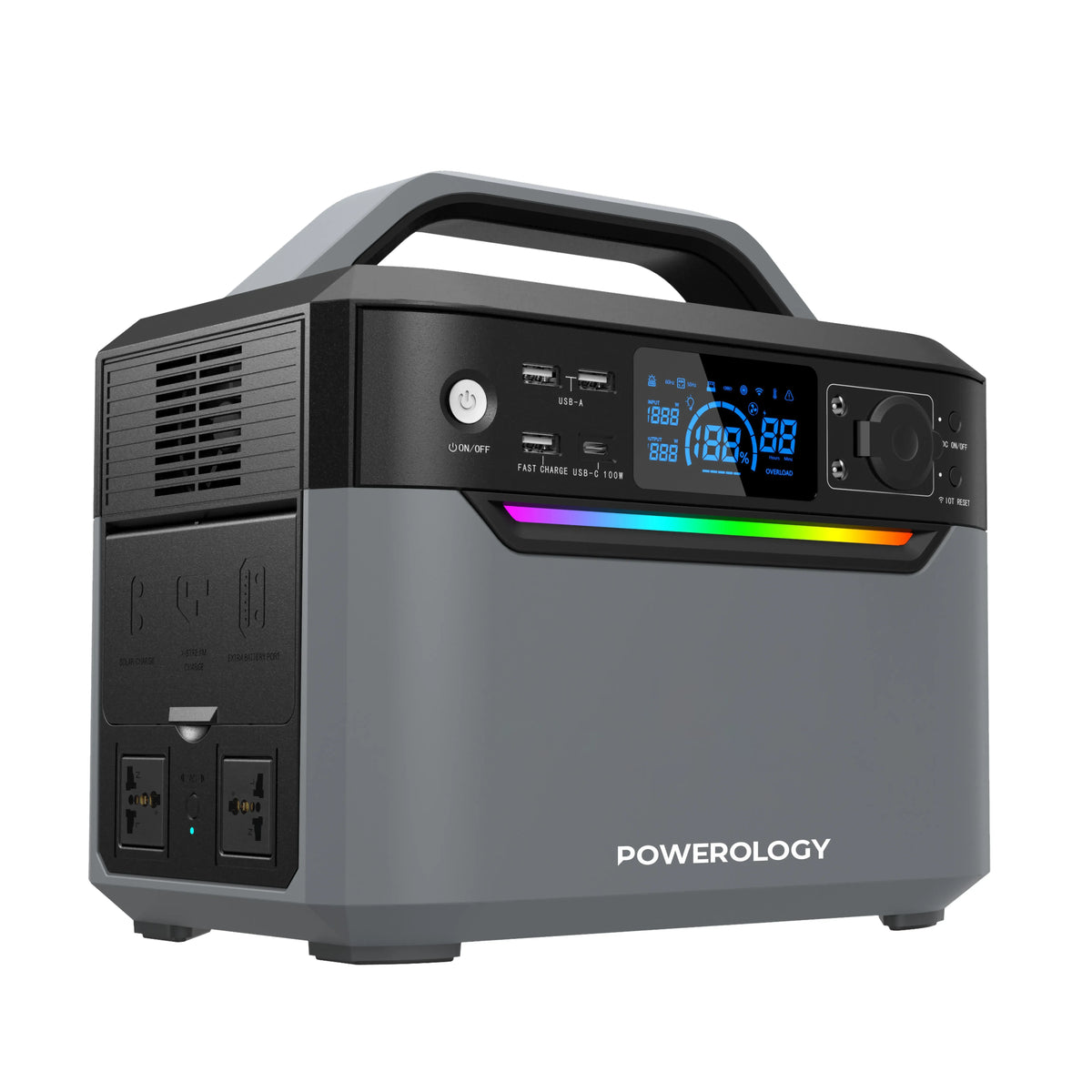 Powerology 120000mAh Portable Power Generator Fast Charging 384wh 600w Black – image 19