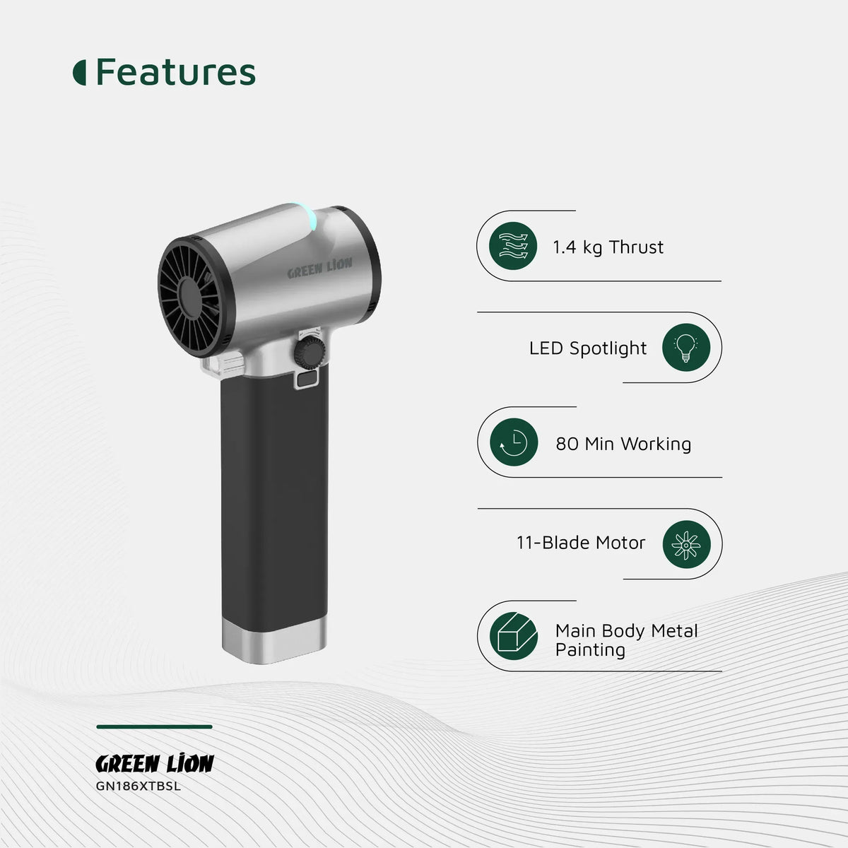 Green Lion GB-186 XTurbo Blower - Silver – image 12