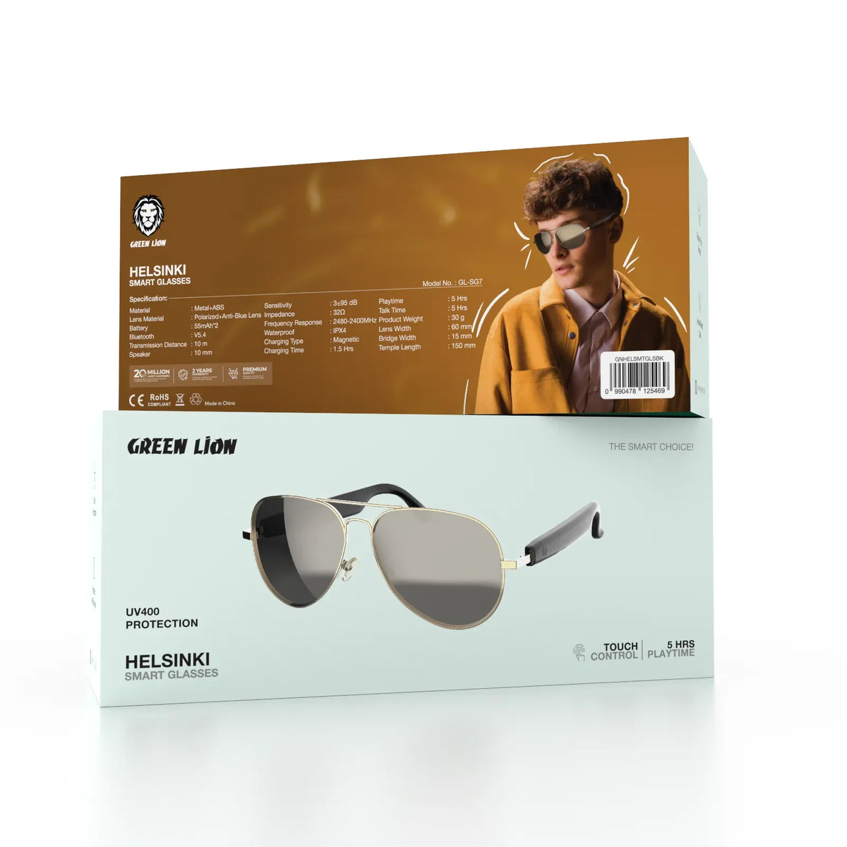 Green Lion Helsinki Smart Glasses Black – image 9