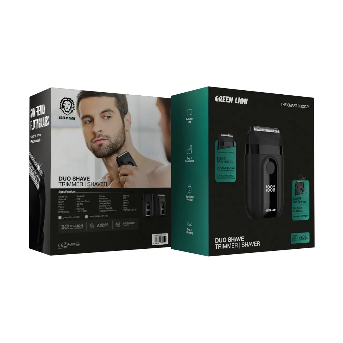 Green Lion Duo Shave Hair Trimmer Shaver Black – image 3
