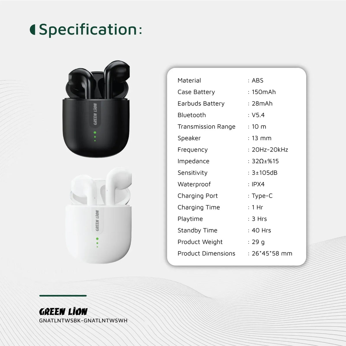 Green Lion Atlanta True Wireless Earbuds - Black – image 8
