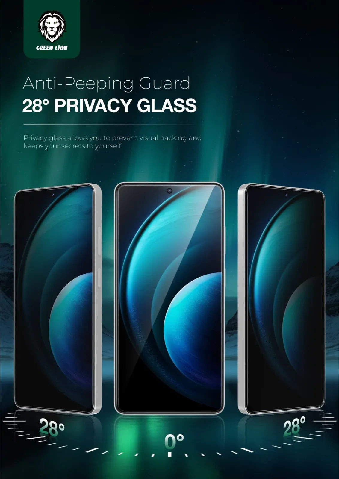 Green Lion 9h Privacy Shield Fingerprint Unlock Tempered Glass for S26 Ultra Privacy – image 8